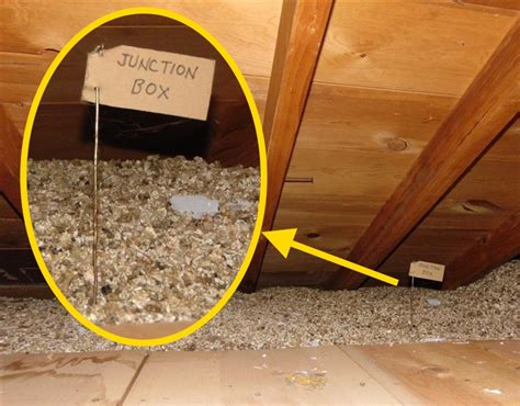 attic electrical junction box|attic junction box under insulation.